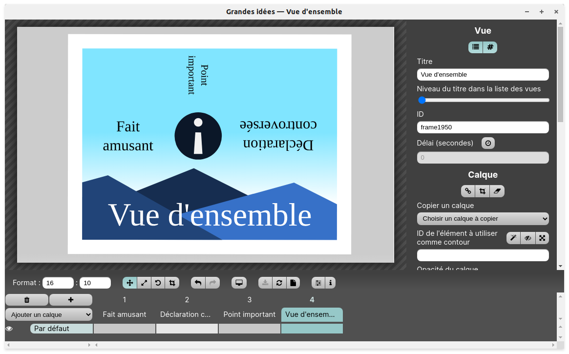 La quatrième vue de la présentation : Vue d'ensemble