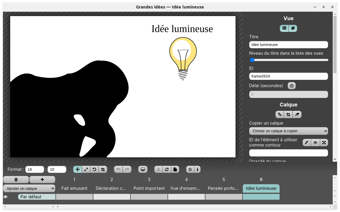 La sixième vue de la présentation : Idée lumineuse