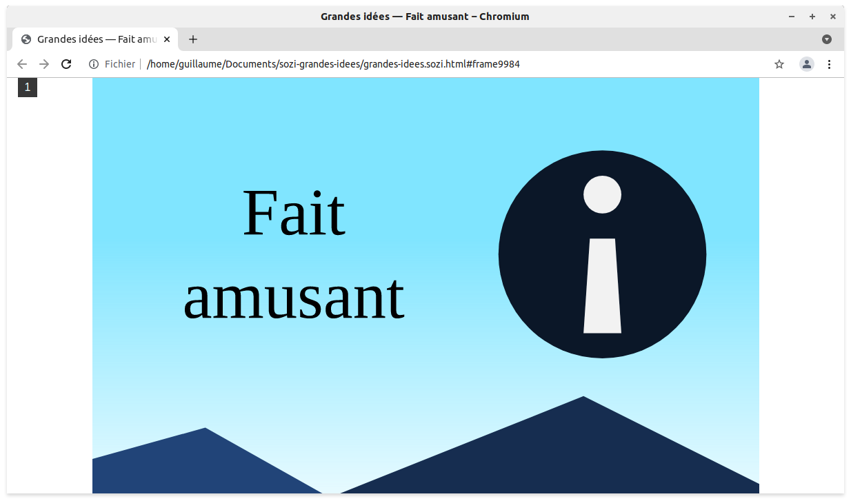 Effet du rognage après ouverture de la présentation dans Chromium
